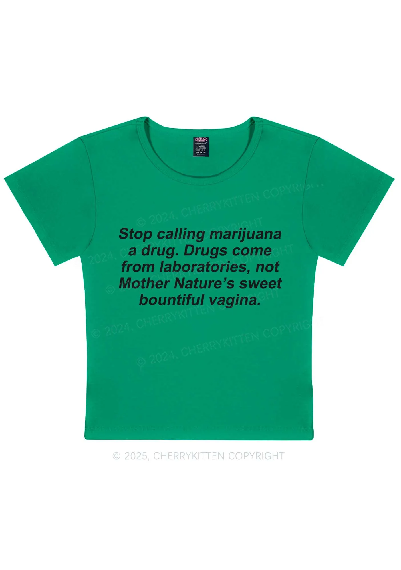 Drxgs Come From Lab Y2K Baby Tee Cherrykitten