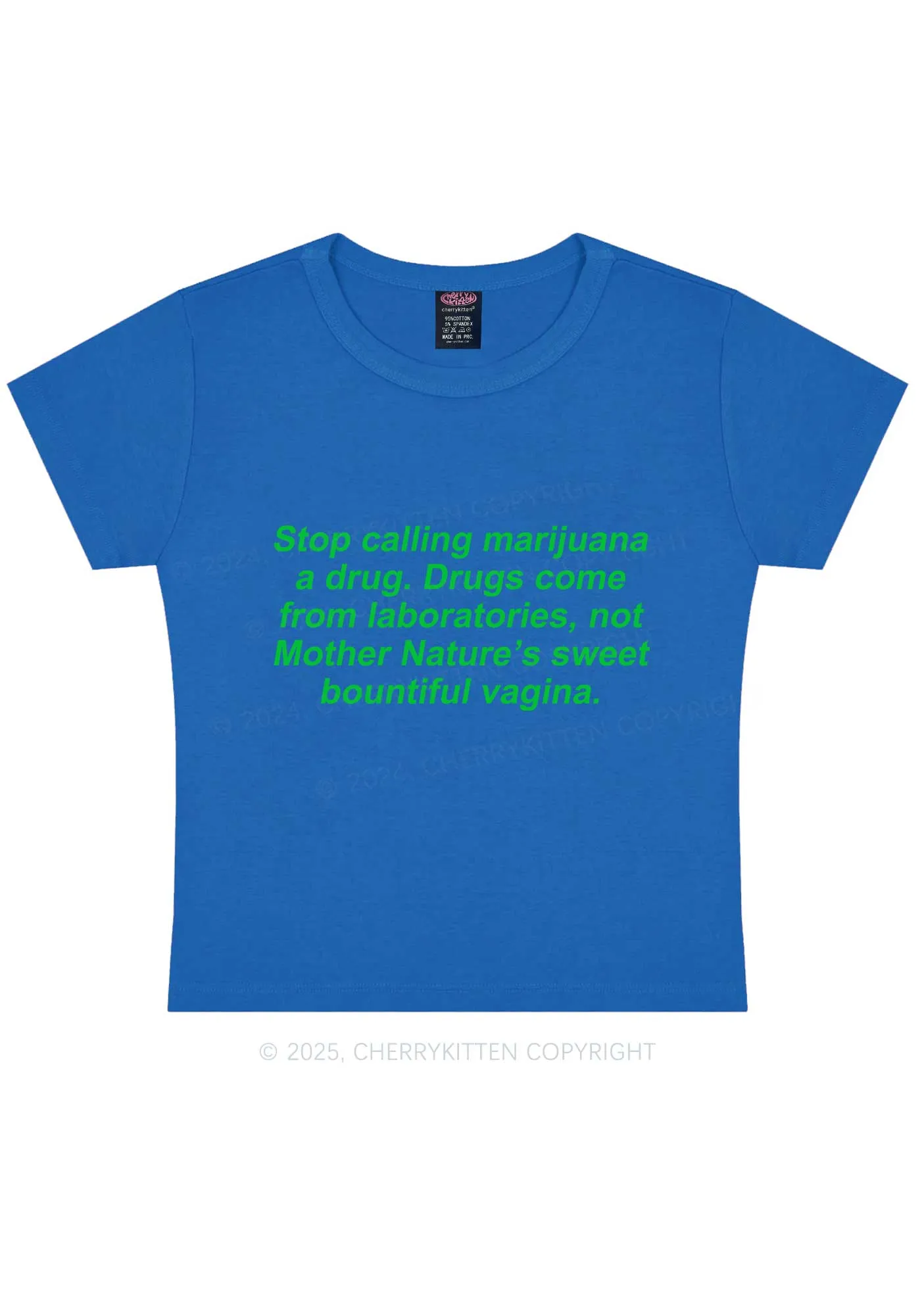Drxgs Come From Lab Y2K Baby Tee Cherrykitten