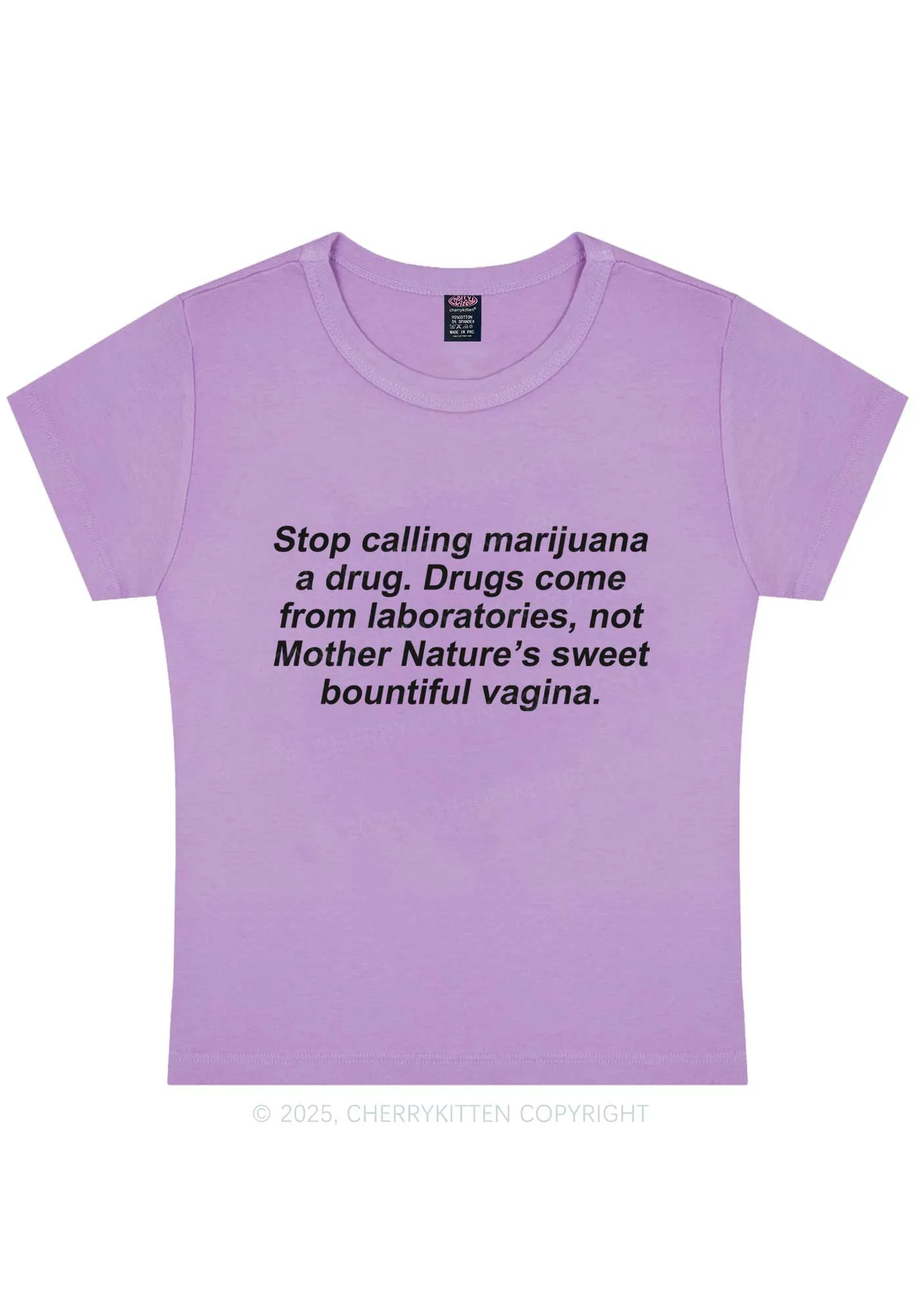 Drxgs Come From Lab Y2K Baby Tee Cherrykitten