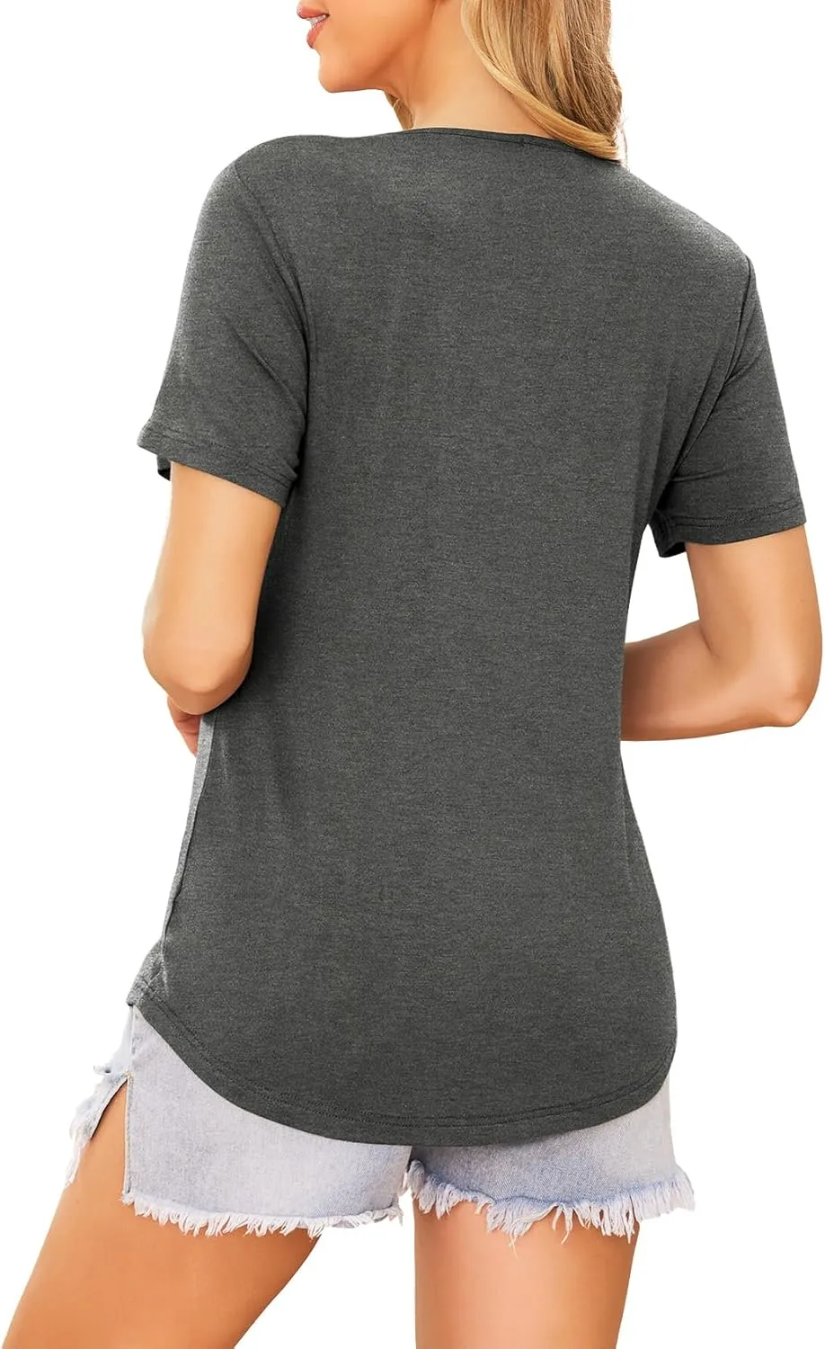 Ekouaer Women's Maternity Shirts Short Sleeves Nursing Tops 3 Pack Double Laye Breastfeeding Tees Pregnancy Clothes S-XXL