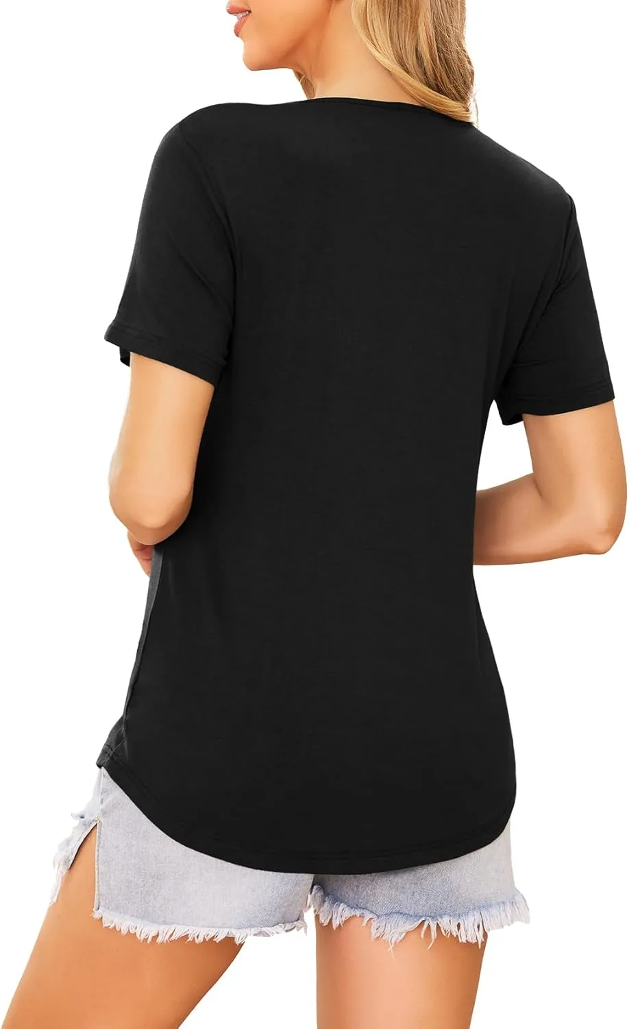 Ekouaer Women's Maternity Shirts Short Sleeves Nursing Tops 3 Pack Double Laye Breastfeeding Tees Pregnancy Clothes S-XXL