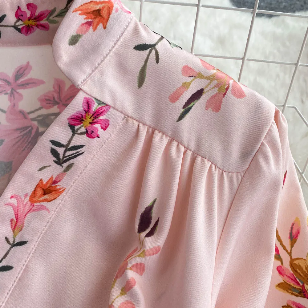 Fiona long sleeves floral print Vintage dress