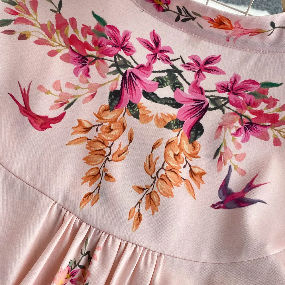 Fiona long sleeves floral print Vintage dress