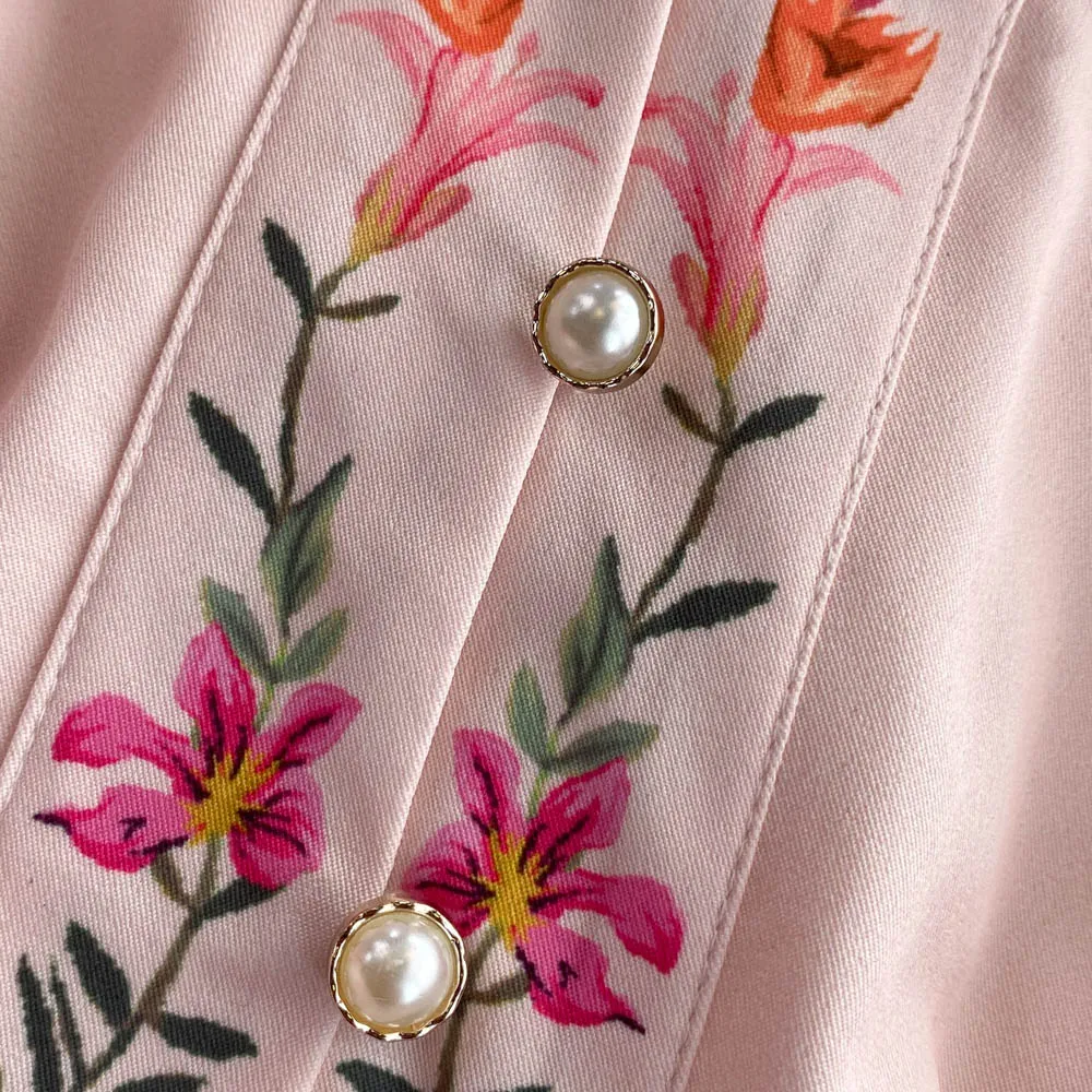 Fiona long sleeves floral print Vintage dress