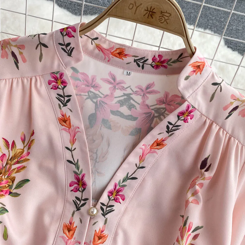 Fiona long sleeves floral print Vintage dress
