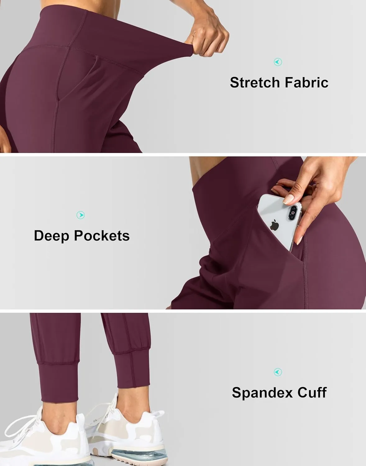 G Gradual Women's Joggers High Waisted Yoga Pants with Pockets Loose Leggings for Women Workout, Athletic, Lounge