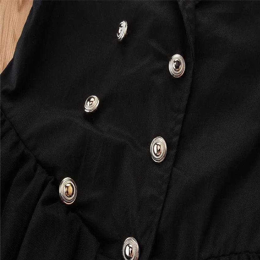 Girls Solid Long Sleeve Splicing Tulle Coats Wholesale