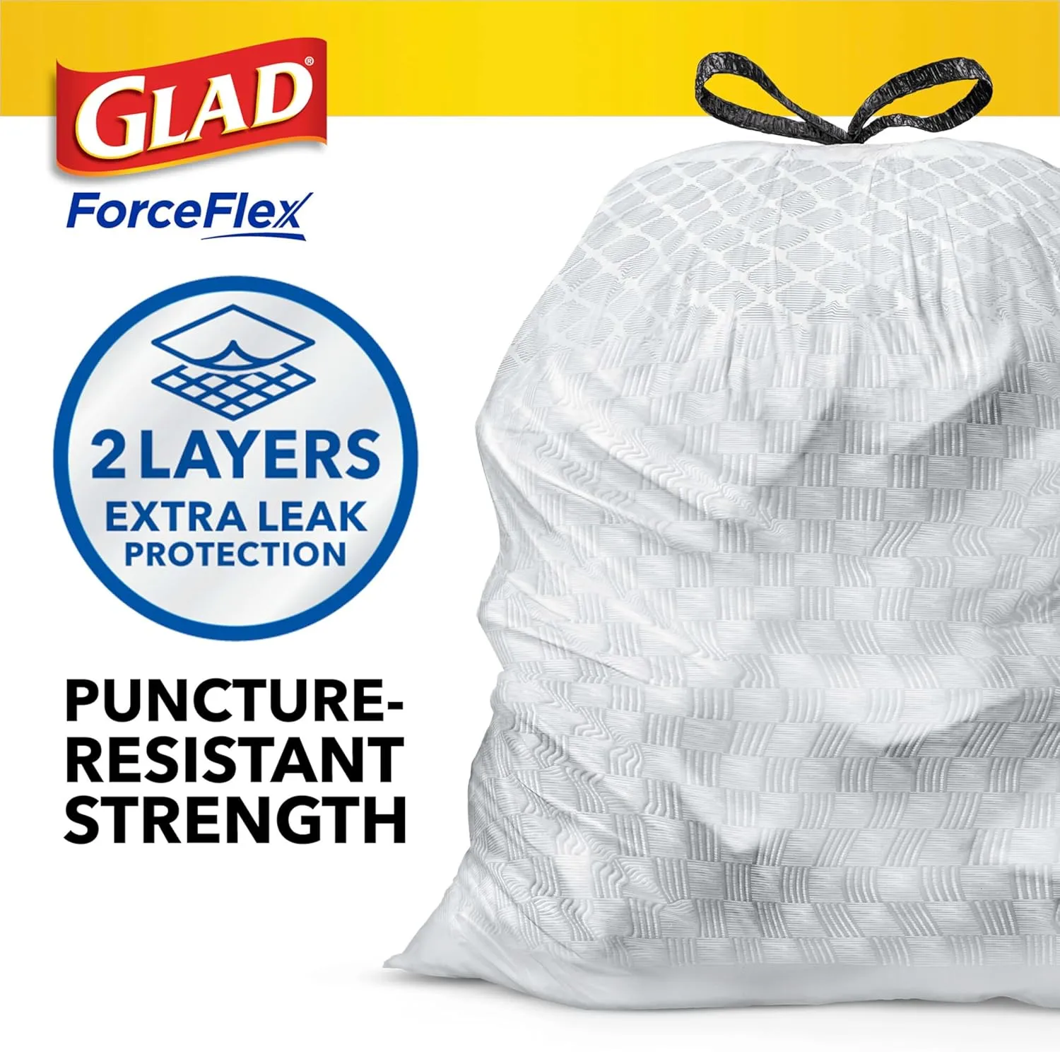 Glad ForceFlex Drawstring Trash Bags, 13 Gallon, Fresh Clean, 80 Count (Package May Vary)