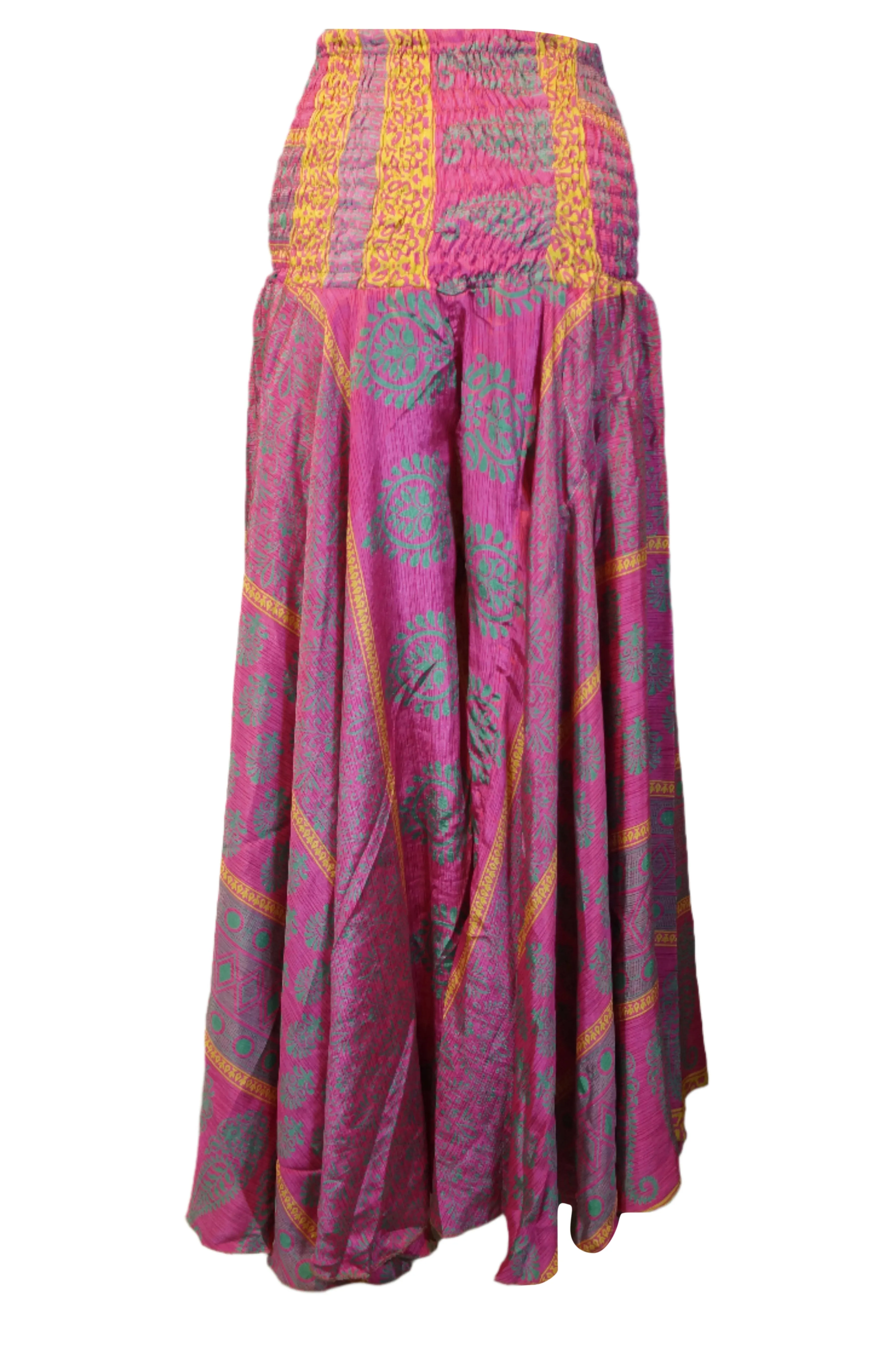 Handcrafted Dark Pink Boho Floral Palazzo Pants – Gracefully Flowing, Airy & Boho-Chic SM