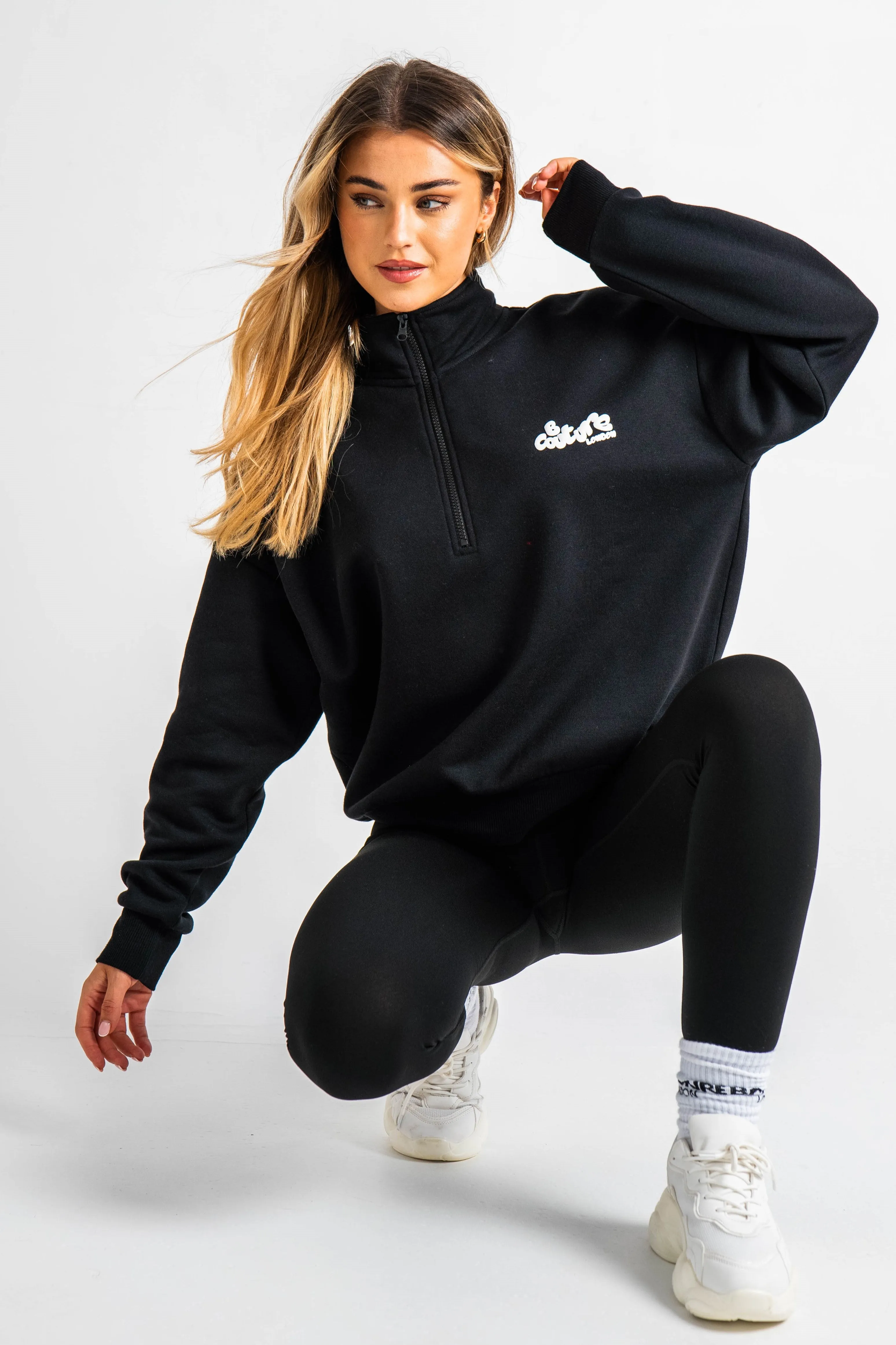 Hatherley Half-Zip Sweatshirt & Leggings Set - Black