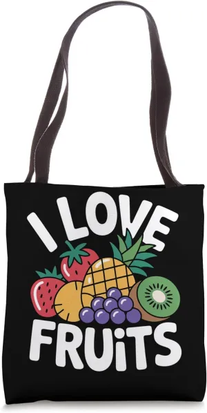 I Love Fruits Fresh Tropical Kiwi Strawberry Tote Bag