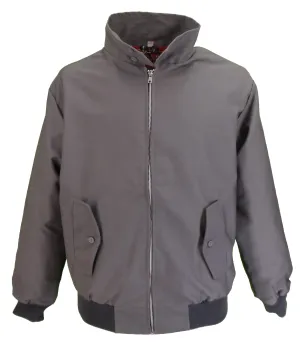 Ikon Original Mens Grey Retro Mod Classic Harrington Jacket