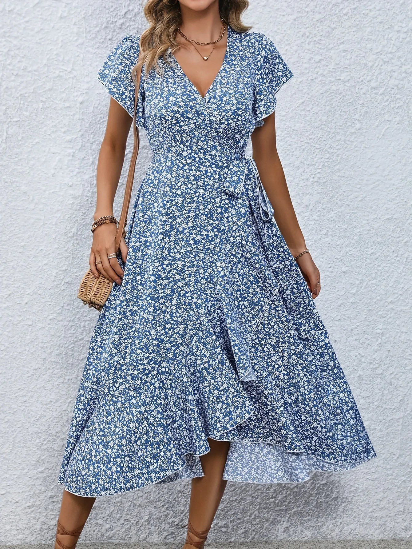 Indie - Small Floral Lace-Up Dress