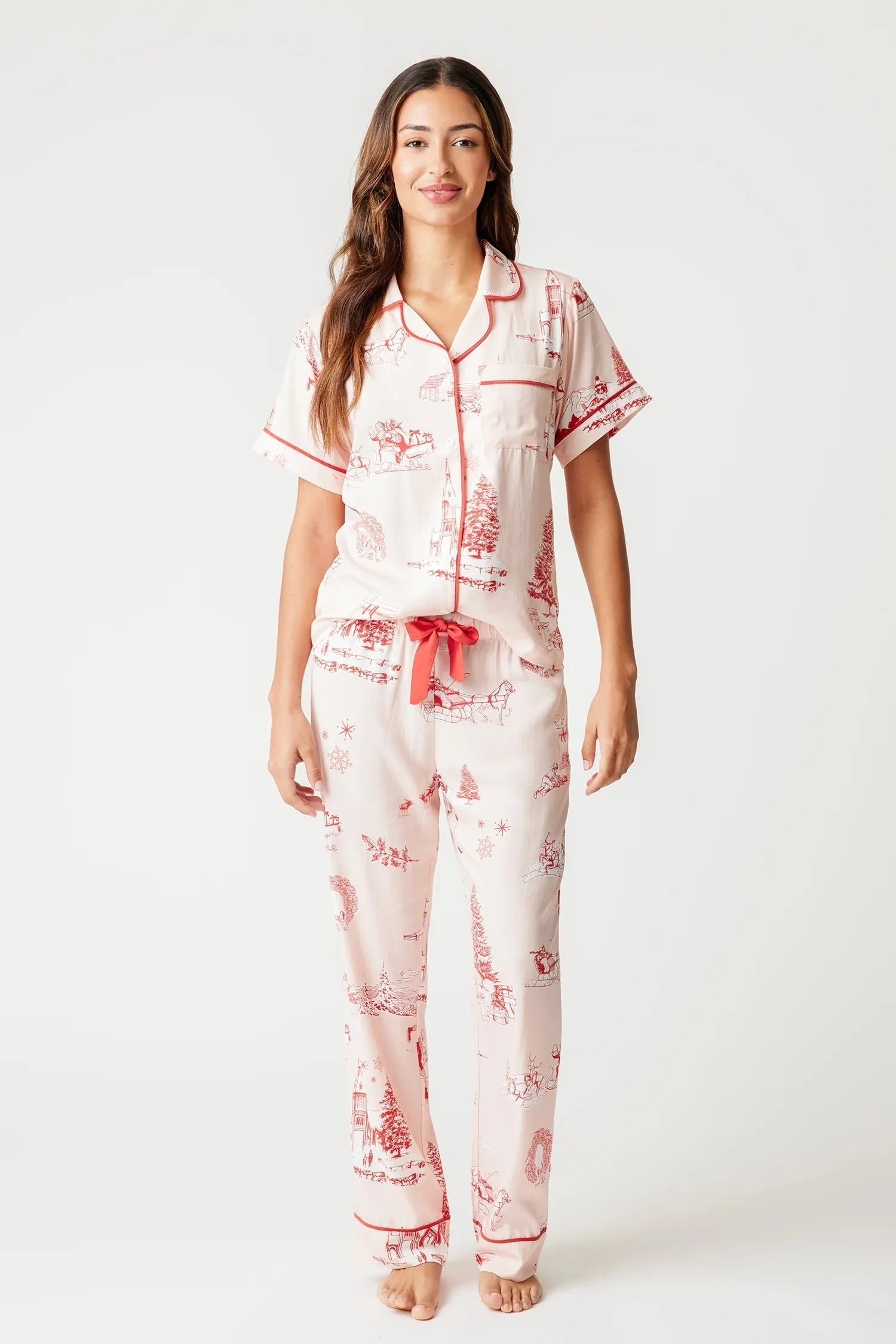'Katie Kime' Holiday Toile Pajama Set
