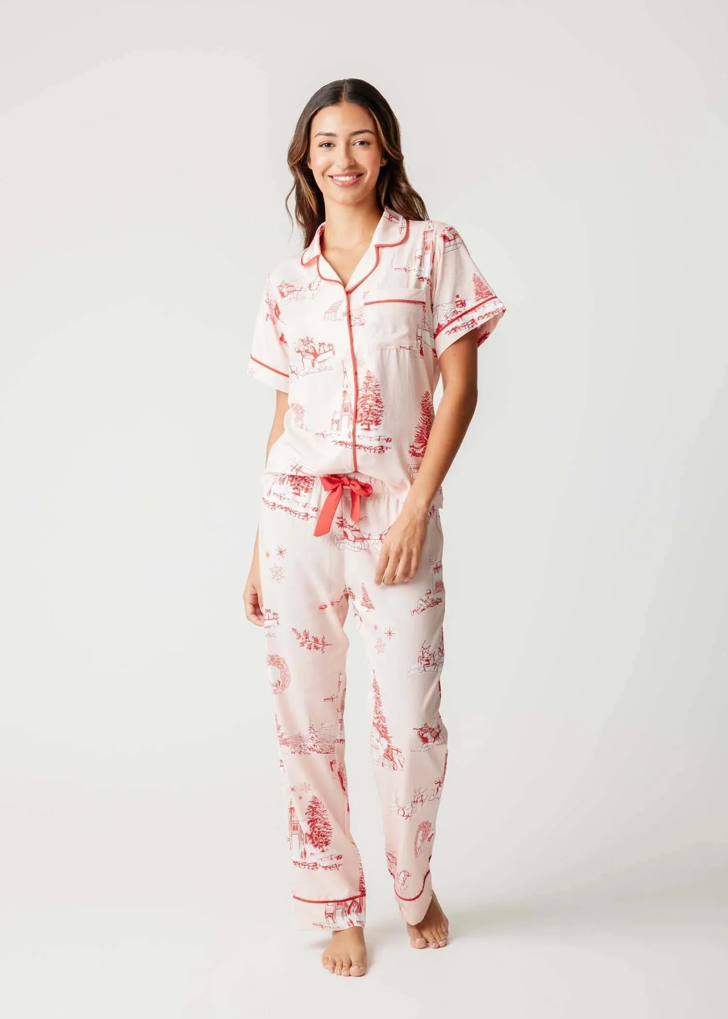 'Katie Kime' Holiday Toile Pajama Set