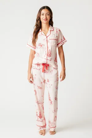 'Katie Kime' Holiday Toile Pajama Set