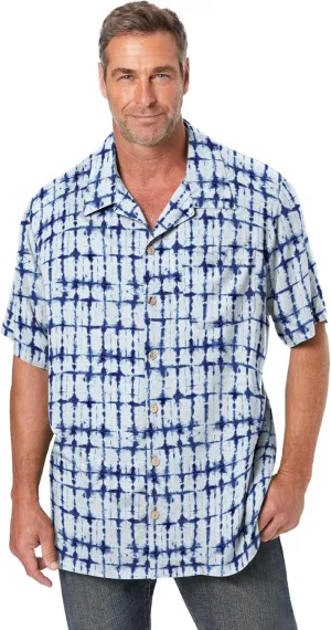 KS Island Men's Big & Tall Tropical Rayon Short-Sleeve Shirt