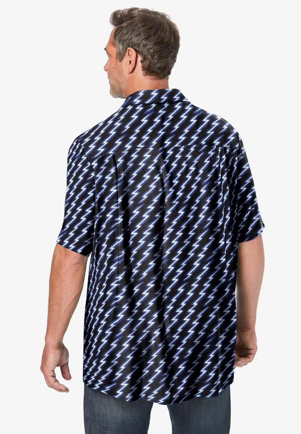KS Island Men's Big & Tall Tropical Rayon Short-Sleeve Shirt