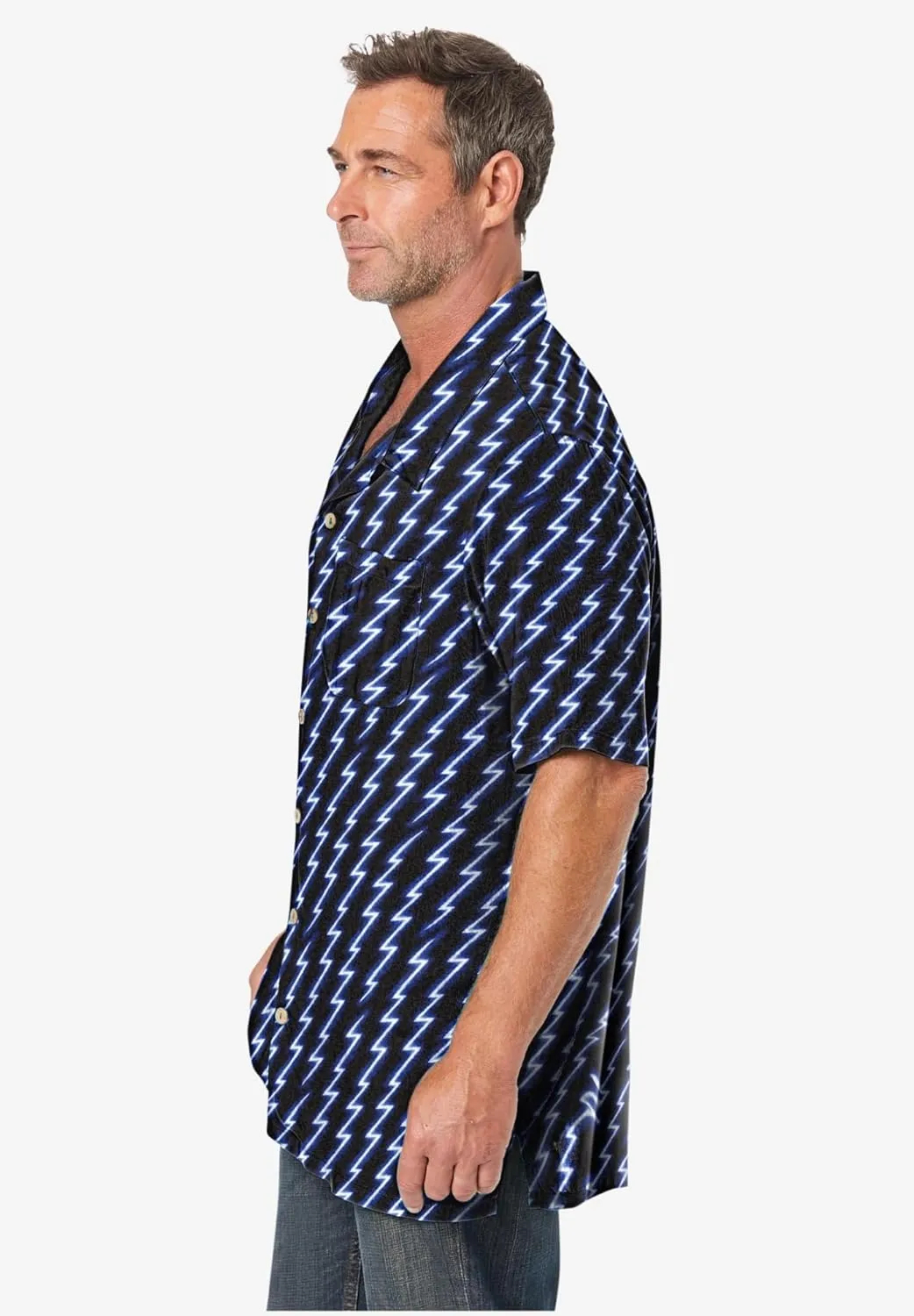 KS Island Men's Big & Tall Tropical Rayon Short-Sleeve Shirt