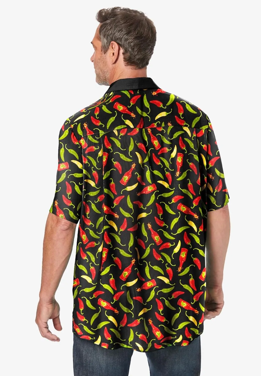 KS Island Men's Big & Tall Tropical Rayon Short-Sleeve Shirt