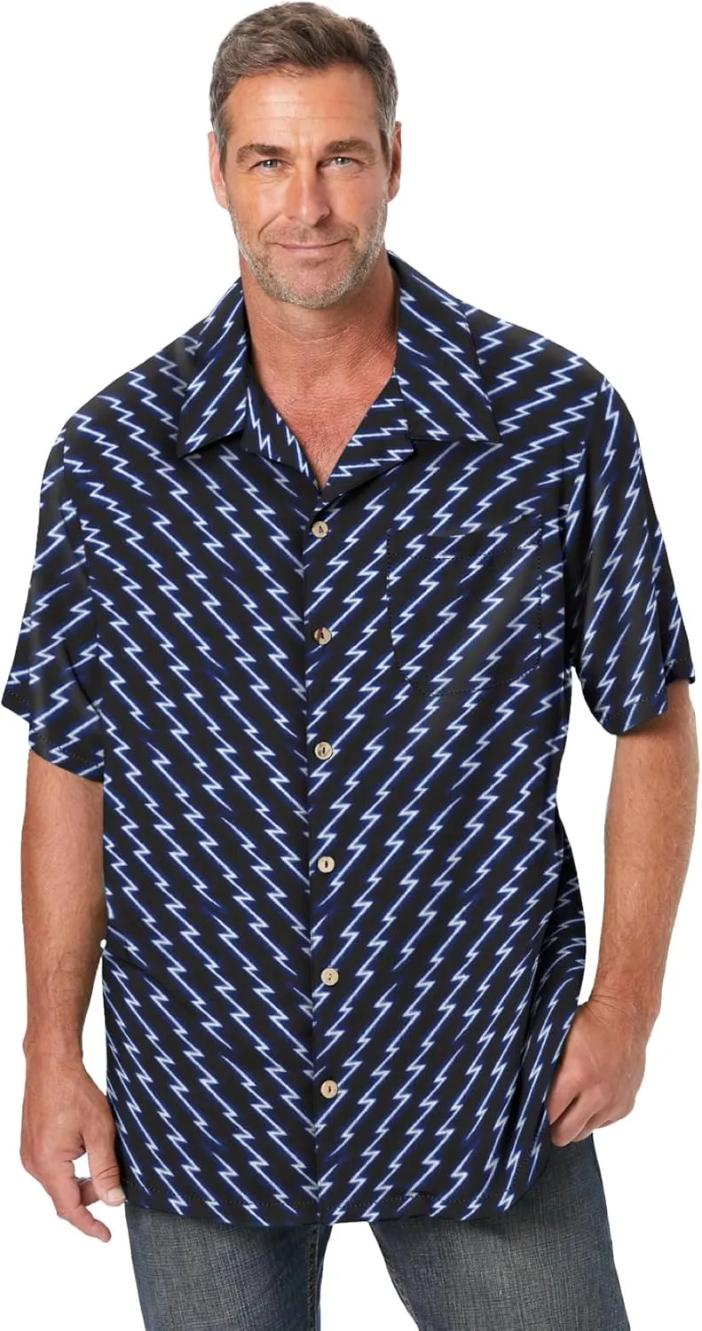 KS Island Men's Big & Tall Tropical Rayon Short-Sleeve Shirt