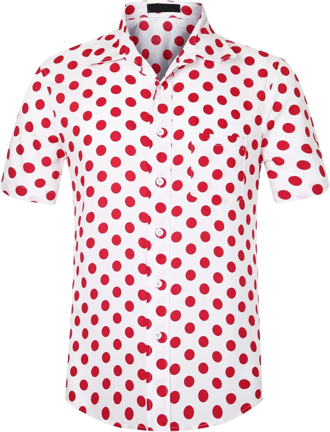Lars Amadeus Polka Dots Dress Shirts for Men's Slim Fit Short Sleeves Button Summer Shirts