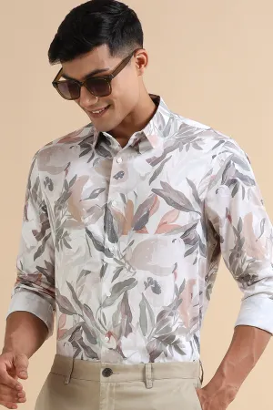 Leafy Cream Print Shirt
