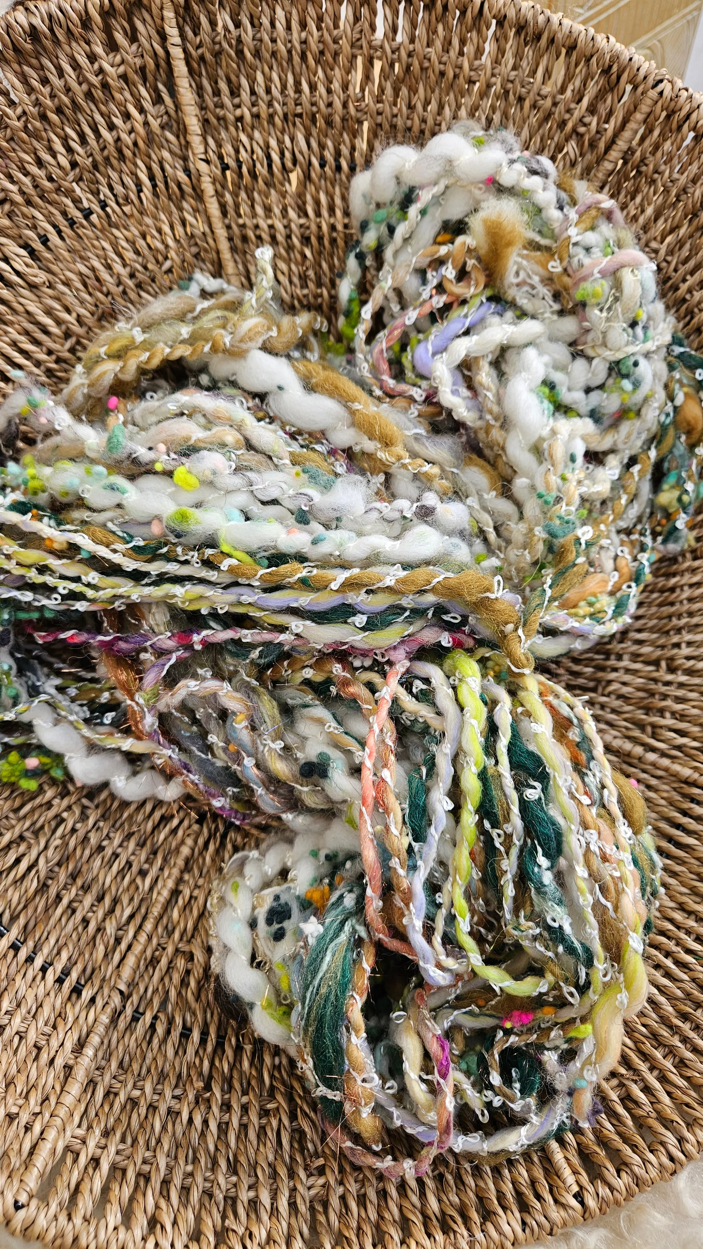 LETTER TO SANTA - Handspun Bulky Wool Textured Art Yarn - 49 Yards 3.9 oz WAFA