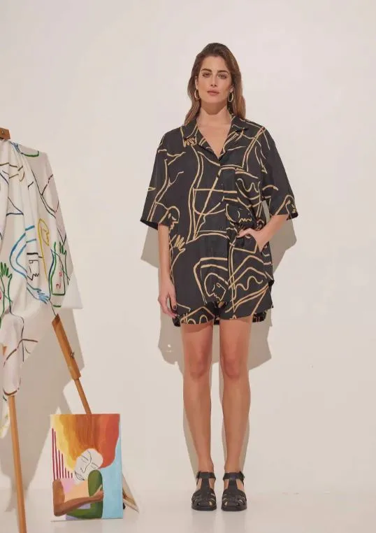 Liberosis Silk Satin Unisex Shirt