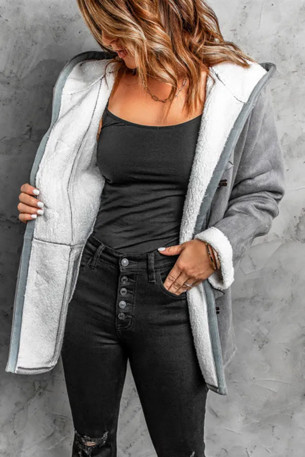 Lilipretty Cozy Sunday Charm Fleece Suede Hooded Coat