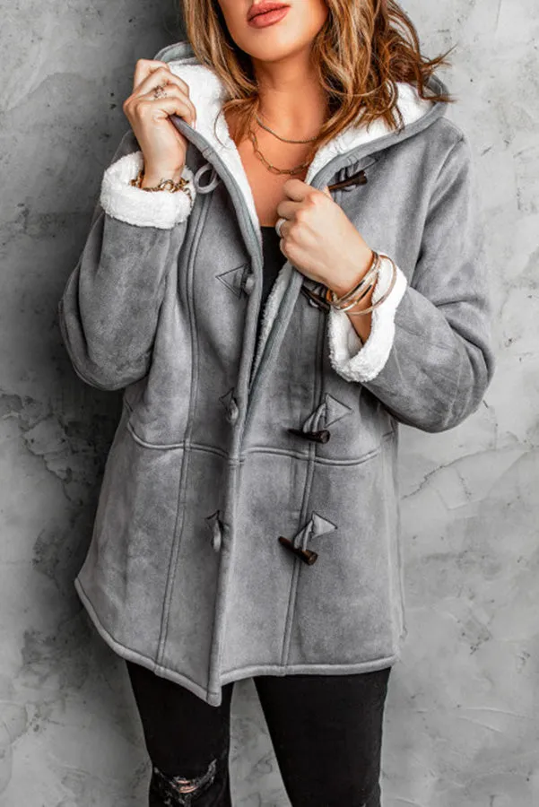 Lilipretty Cozy Sunday Charm Fleece Suede Hooded Coat