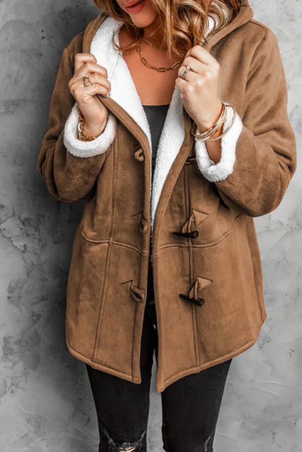 Lilipretty Cozy Sunday Charm Fleece Suede Hooded Coat