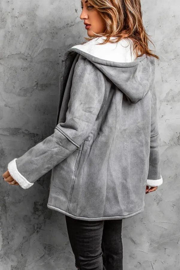 Lilipretty Cozy Sunday Charm Fleece Suede Hooded Coat