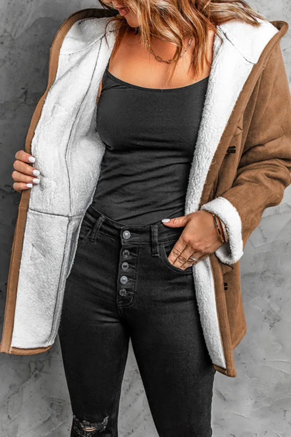 Lilipretty Cozy Sunday Charm Fleece Suede Hooded Coat