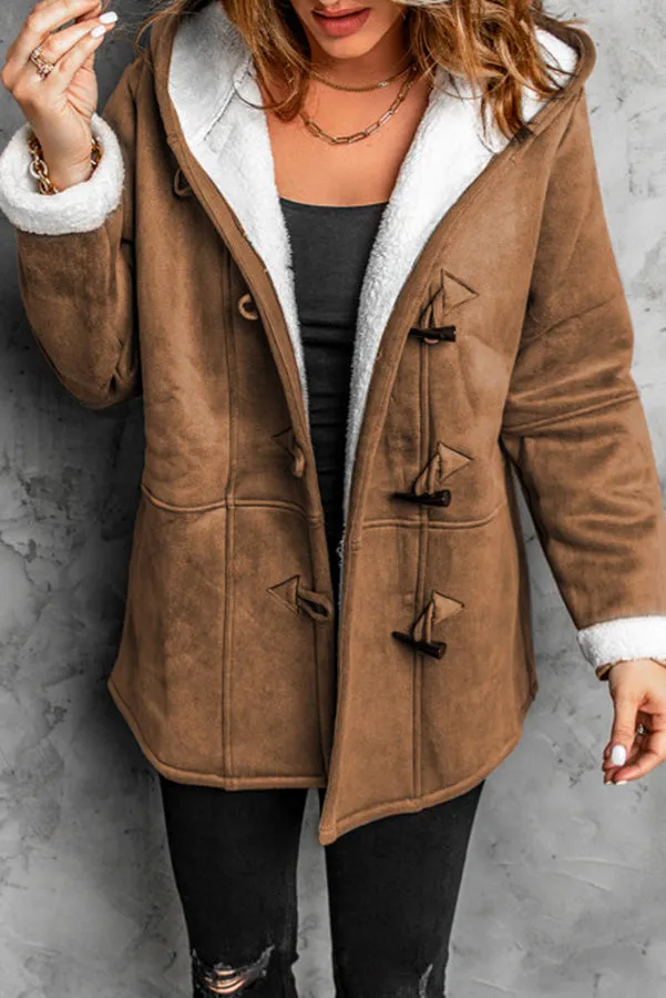 Lilipretty Cozy Sunday Charm Fleece Suede Hooded Coat