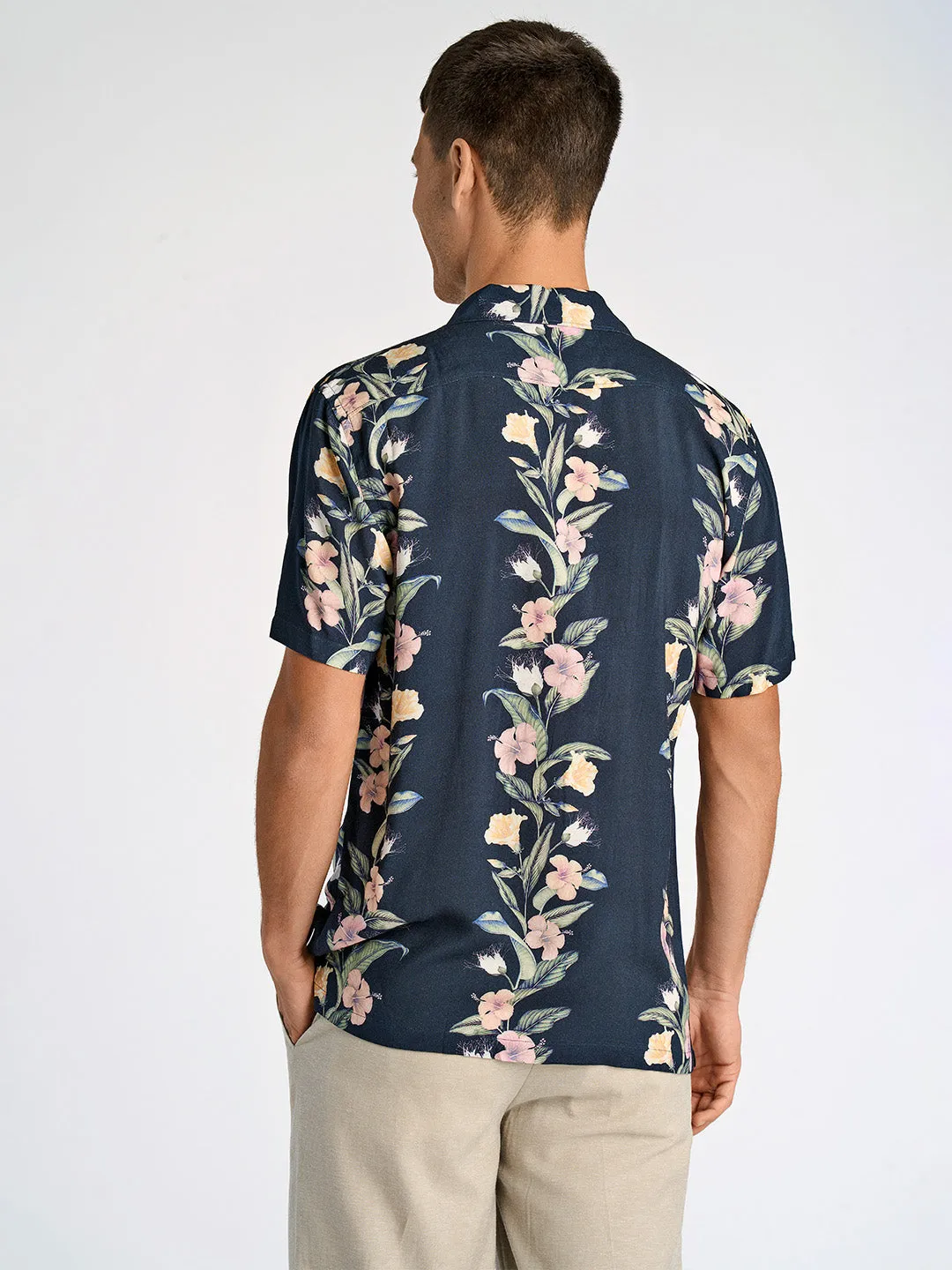Lindbergh Men Blue Relaxed Fit Printed Shirt Collar Shirt