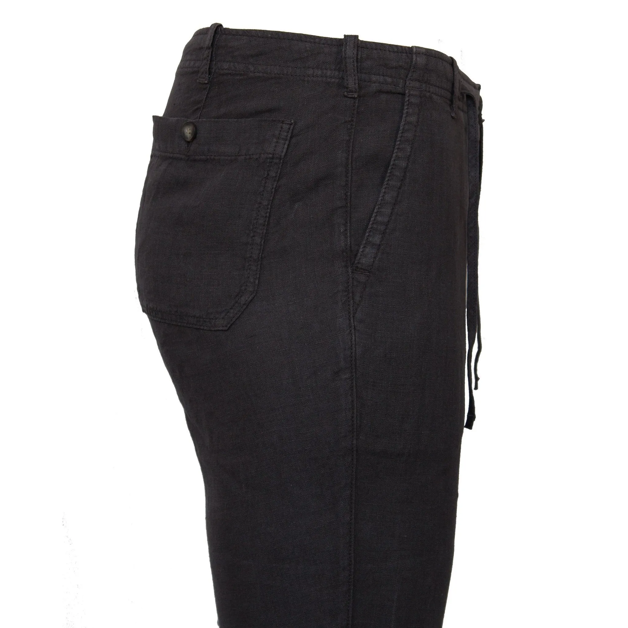 Linen Belt Loop Pants (Charcoal Grey)