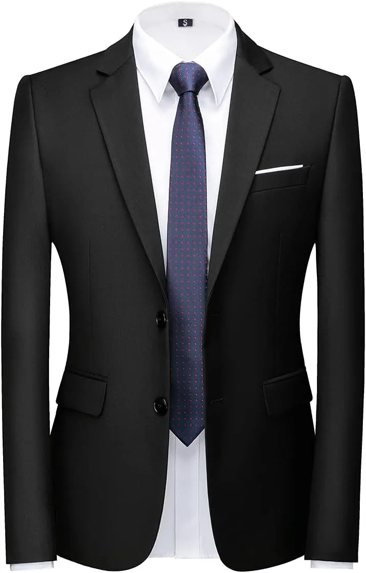 Mens 3 Piece Tuxedo Suits Slim Fit Casual Suit Blazer Two Button Wedding Prom Jackets Vest&Trousers