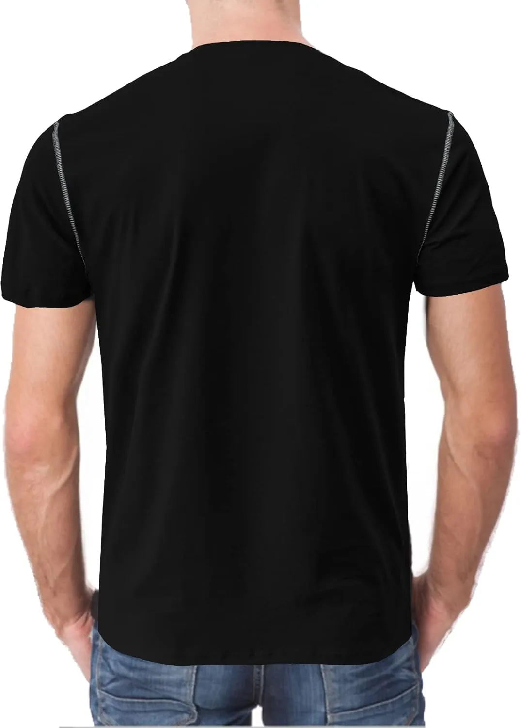 Mens Henley Shirts Short Sleeve Summer Tops, Men's Casual Classic Tees Cotton T Shirt with Front Pocket for Men
