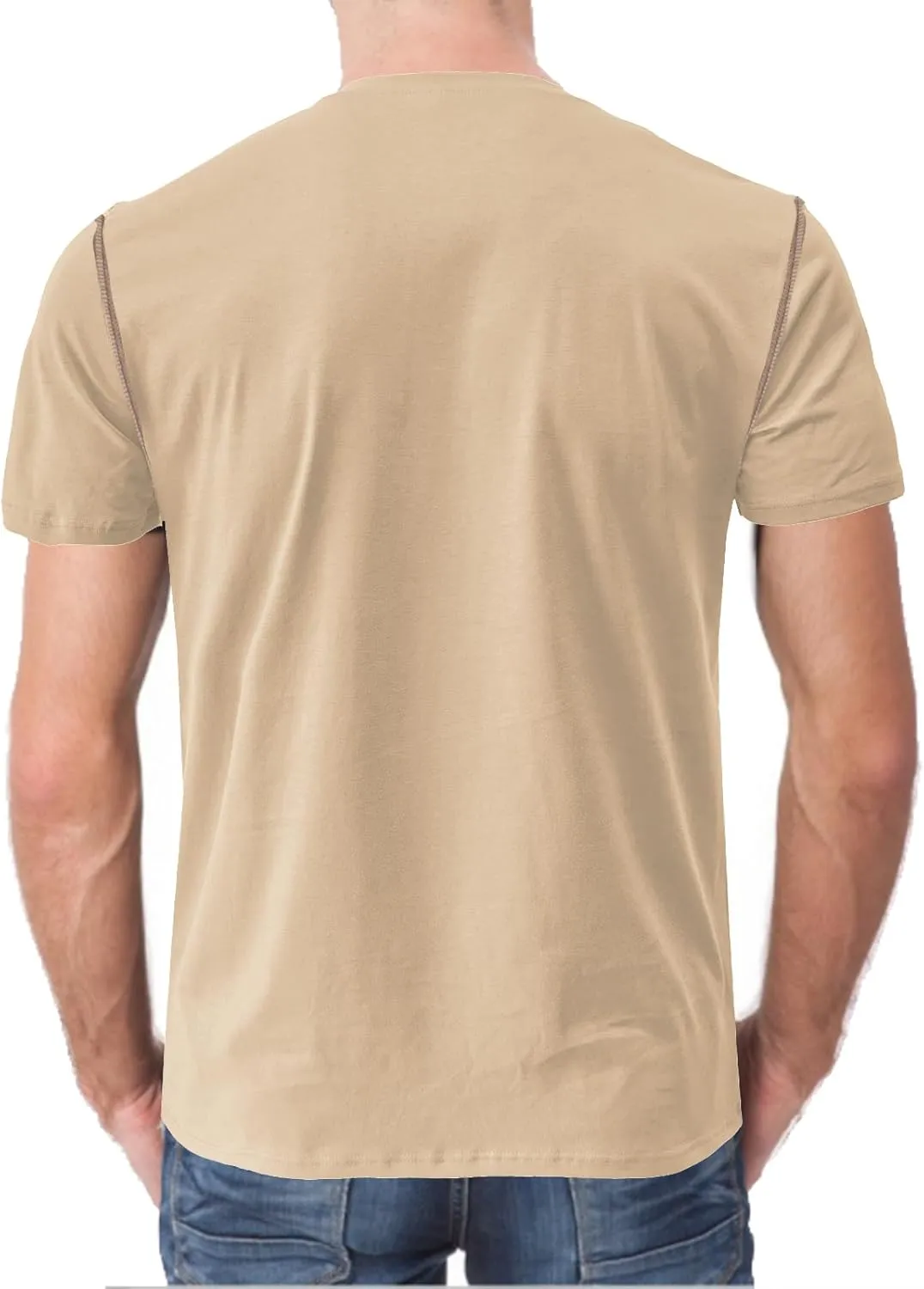 Mens Henley Shirts Short Sleeve Summer Tops, Men's Casual Classic Tees Cotton T Shirt with Front Pocket for Men