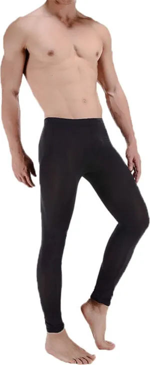Men's Ice Silk See Through Long Pants Slim Leggings Tights