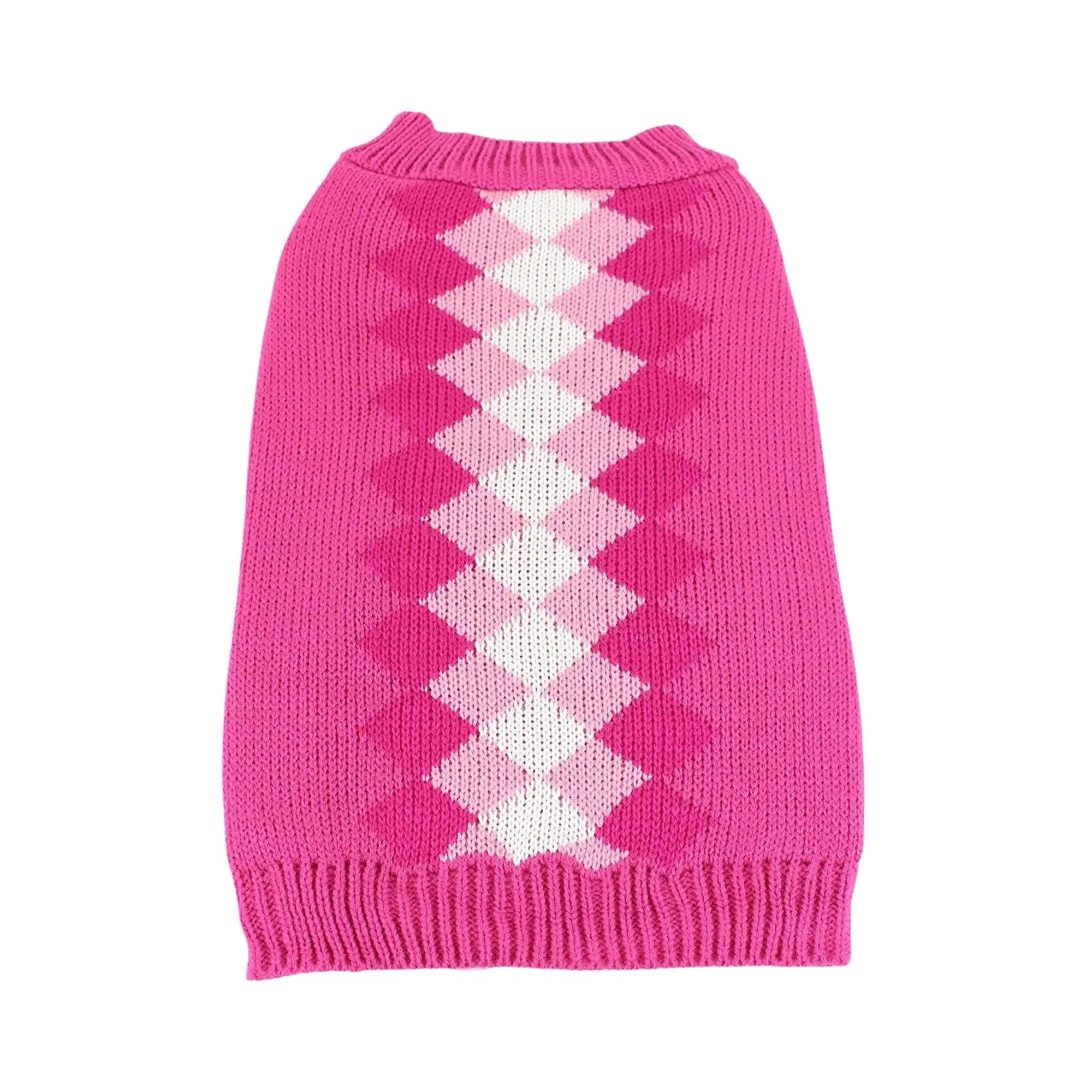 Midlee Argyle Dog Sweater - Black