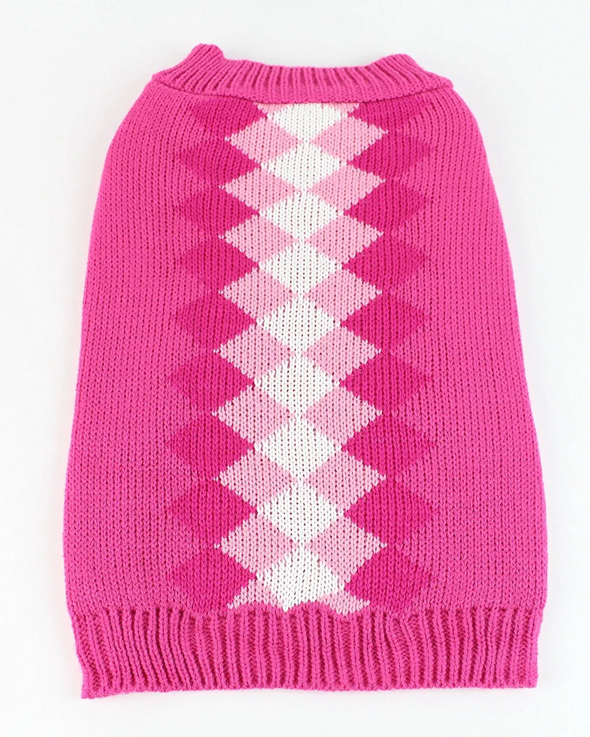 Midlee Argyle Dog Sweater - Black
