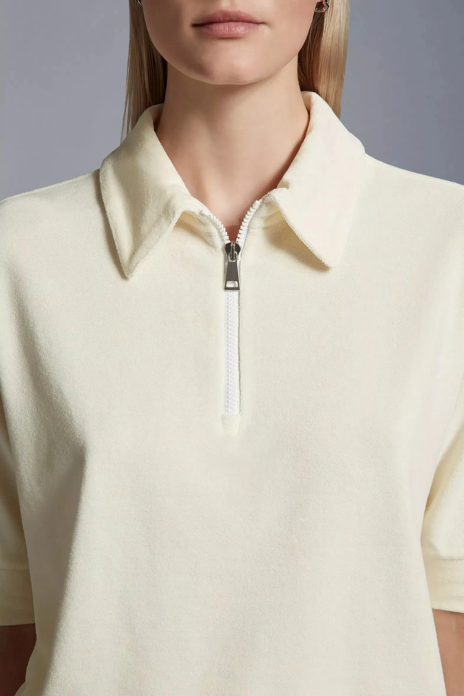 MONCLER POLO EPONGE ECRU