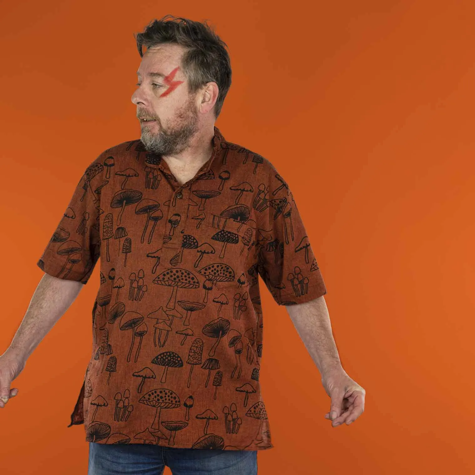 Mushroom Print Short Sleeved Kurta