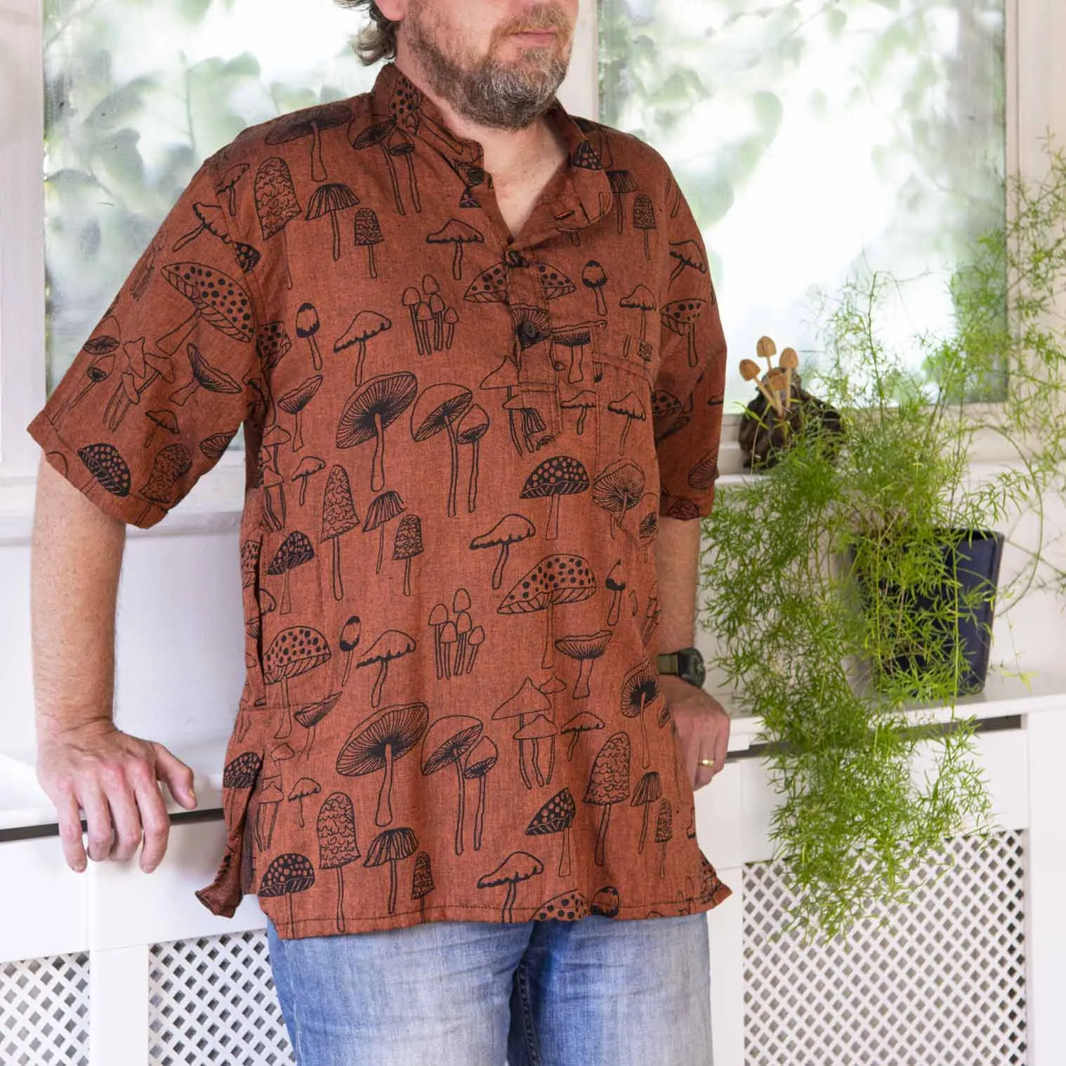 Mushroom Print Short Sleeved Kurta