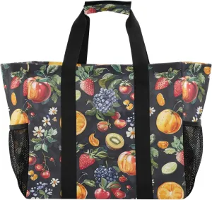 Nander Fresh Fruit Foldable Tote Bag Waterproof Sandproof Women Beach Bag Handbag Gym Bag Travel Shopping Bag