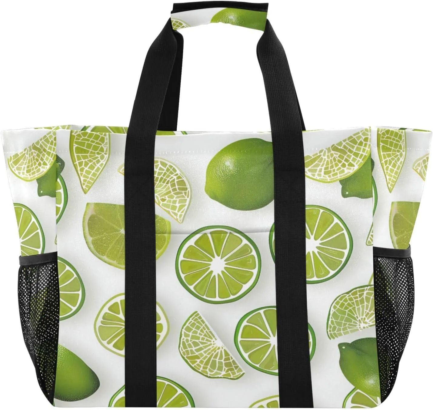 Nander Fresh Lemon Foldable Tote Bag Waterproof Sandproof Women Beach Bag Handbag Gym Bag