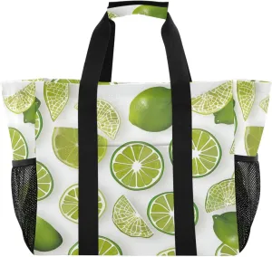 Nander Fresh Lemon Foldable Tote Bag Waterproof Sandproof Women Beach Bag Handbag Gym Bag