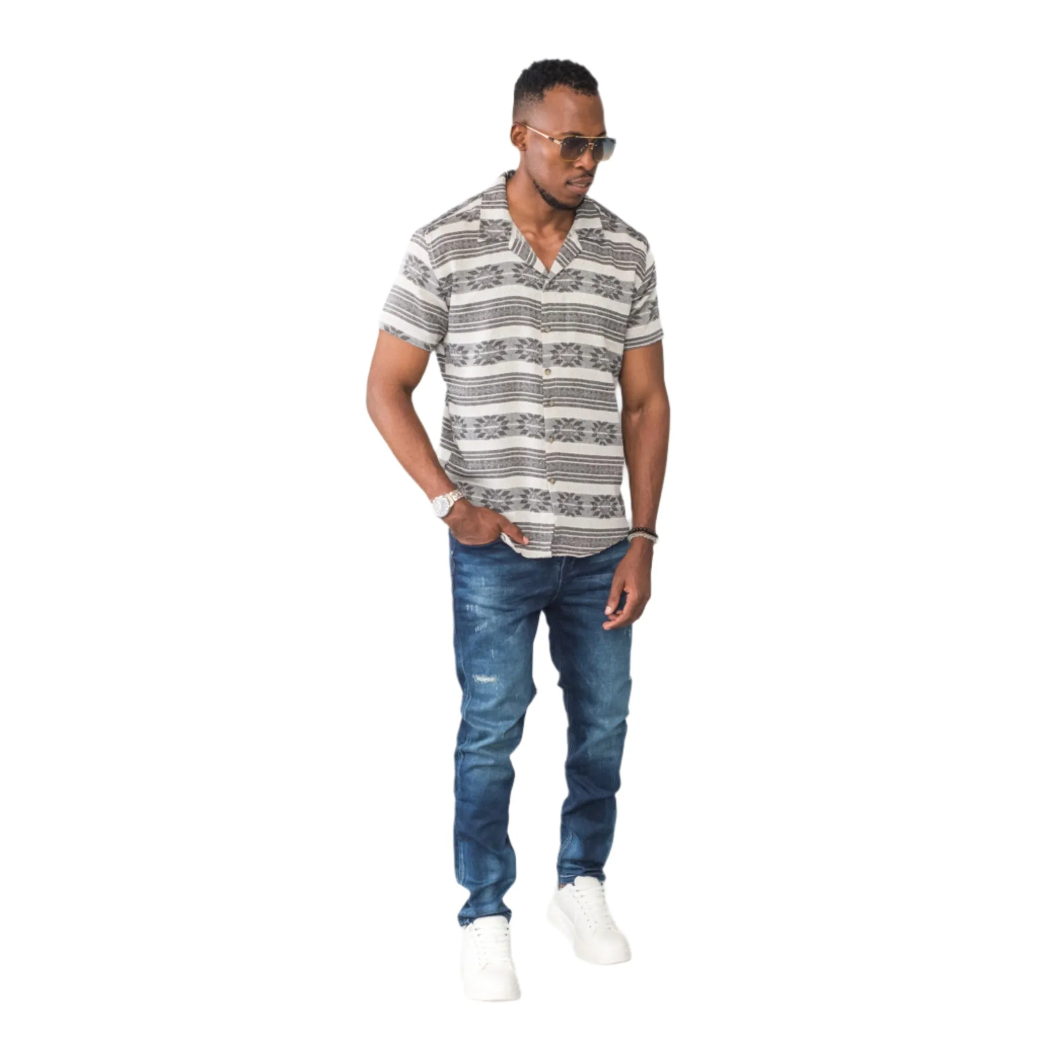 Neutral Striped Pattern Shirt ONLY